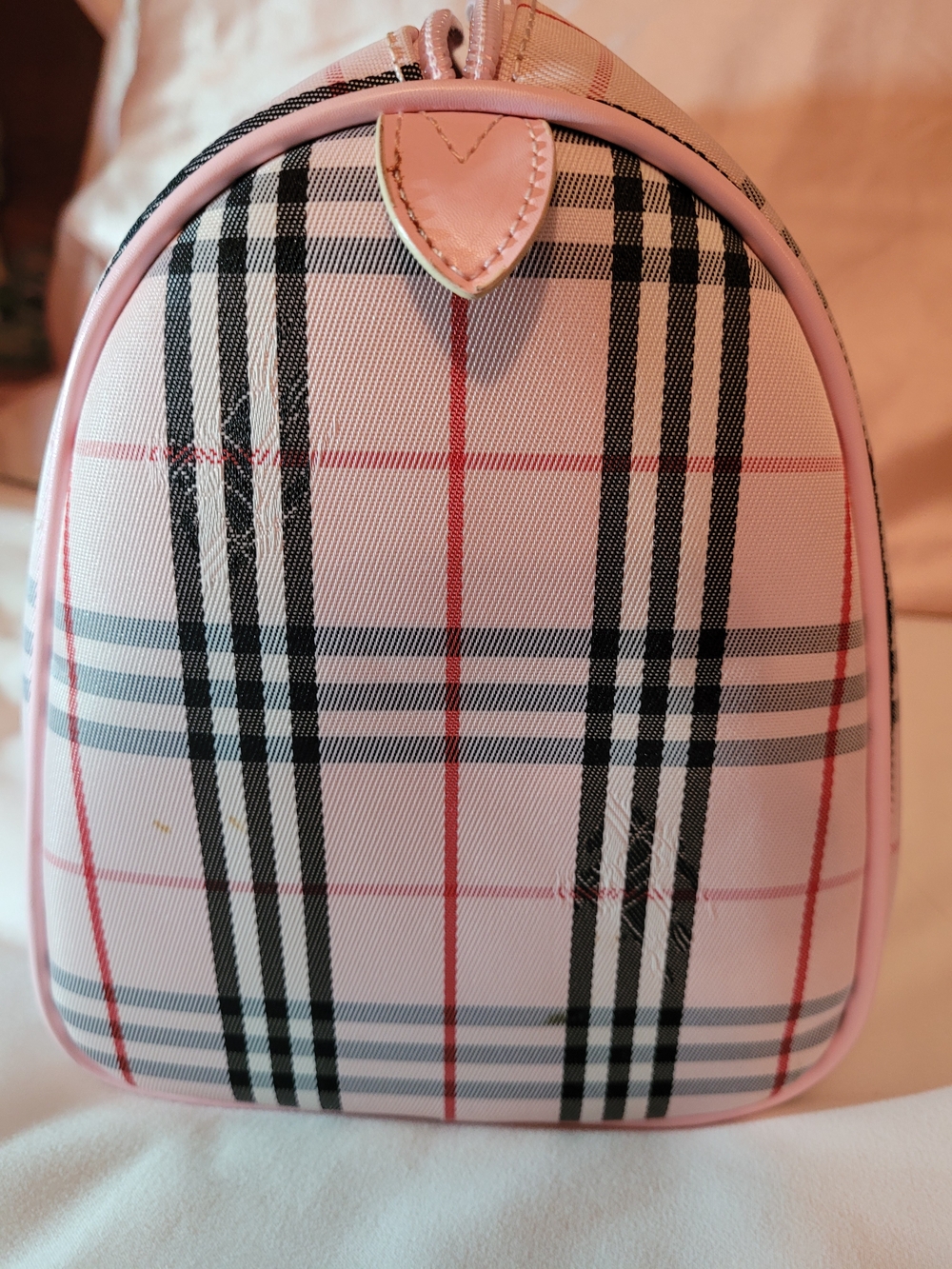 Vintage Burberrys of London Nova Check Canvas Pink Trim Purse Authentic - Picture 3 of 13